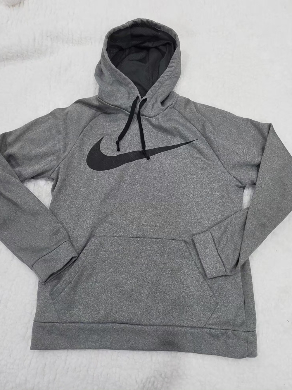 Nike Gray Pullover Hoodie with Black Swoosh